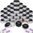 MTLEE 50 Pcs Black Floral Wedding Candles Gifts for Guests, Bridal Shower Baby Shower Thank You Candle Favors, Mini 1 oz Lavender Scented Soy Wax Candles Bulk for Birthday Aromatherapy Party Favors
