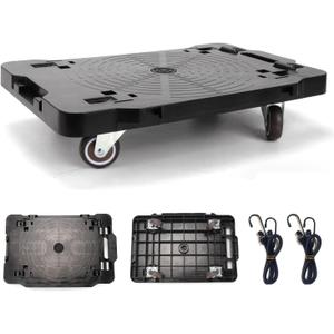 Furniture Moving Dolly with Lock,Portable, Heavy-Duty Rollers, Leg Movers for Furniture, 4-Wheel Small Flat Mover, 440 LBS/200KG Capacity,1-Pack Black Plant Dolly Cart with Brake (Classic)
