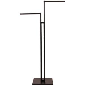 SSWBasics Black 2-Way Adjustable Clothing Rack with Straight Arms and Chrome Accents - Adjustable From 48" to 72" - Great for Retail, Restaurants, and Home Storage