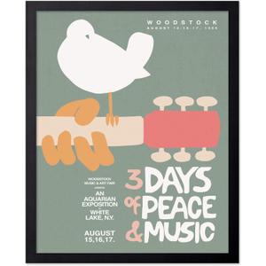 Poster Master 3 Days of Peace & Music Print - Woodstock Poster - Festival Art - Gift for Him, Her & Musician - Chic Decor for Bedroom, Living Room & Studio - 8x10 UNFRAMED Wall Art (Style07)