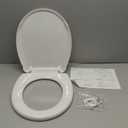 Toilet Seat Round Soft Close16.5'', Toilet Lid Slow Close Quiet No Slam, Easy Installation & ReleaseSafe PP Material Easy Clean, Comfortable Ergonomic Design, 2 Years Support, White Plastic