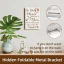 Wooden Box Sign Home Rustic Farmhouse Engrave Wood Block Plaque Office Desk Decor Sign for Shelf 5.9 x 9.0 Inches