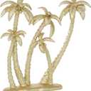 Deco 79 Polyresin Tree Decorative Sculpture Palm Home Decor Statue, Accent Figurine 15" x 5" x 16", Gold