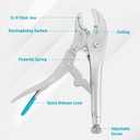 DURATECH 10-Inch Locking Pliers, Premium Cr-V Construction, Curved Jaw Locking Pliers with Wire Cutter, Fit for Clamping Twisting Welding