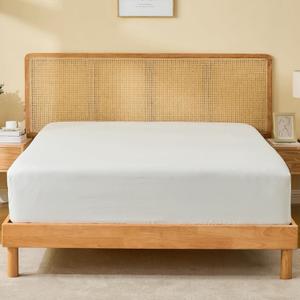 GOKOTTA Full Size Fitted Sheet, Bottom Single Fitted Sheet Only with Elastic Corner Straps, Deep Pocket for 10-15 Inch Mattress -Soft Microfiber- Breathable, Hypoallergenic, Wrinkle Free - Cream White