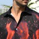 RAISEVERN Mens Hawaiian Shirt Casual Button Down Short Sleeve Tropical Beach Dress Shirt for Summer Holiday (Black, M)