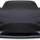 Car Cover Custom Fit for Tesla Model Y, Water-Resistant All Weather Full Exterior Cover Rain Snow UV Protection Lightweight Cover with Door Zipper Charging Port (Black)