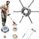 Steel Wire Grass Trimmer Head, Upgrade Bold 2.3 Times Steel Wire Weed Eater Head, for High-Power Lithium-Ion and Gasoline Weed Cutters, with Adapter, Wire Weed Trimmer HeadHigh Power 8In 6 Blade