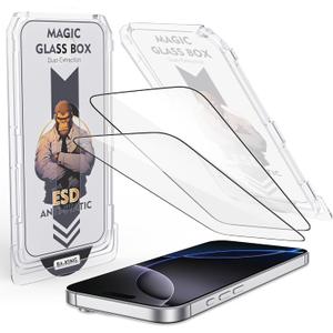 Compatible with iPhone 16 Pro Screen Protector with Auto-Alignment Install Kit [Full Edge Coverage] Shatterproof Tempered Glass Screen Protector for iPhone 16 Pro 6.1" [2 Pack]