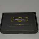 Wican Guest Towel Holder Tray for Bathroom, Oak and Iron Napkins Holder for Powder Room Dinning Table Wooden Basket for Disposable Paper Hand Towels Black & Walnut (9.06 x 5.51 x 2.56 inchs)