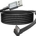 USB A to USB C Cable 6ft, 60W USB to USB C Fast Charging Cable, Right Angle USB C Cord Nylon Braided for iPhone 17/16/15, iPad Pro, Samsung Galaxy S21/S22/S23/S24, Note 20 10, Pixel 8, Nintendo etc.