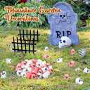 Suzile 100 Pcs Halloween Mini Resin Ghost Cute Miniature Small Ghost Figurines Colorful Halloween Spooky Decorations Garden Decor Micro Statue for Party Favors Gifts (White, Pink)