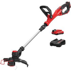 CRAFTSMAN V20 Weed Wacker Cordless String Trimmer and Edger, Weed Eater Includes 2.0 Ah Battery and Charger, Lightweight, Extended Runtime, 2 Speed (CMCST900D1)