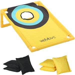 Cornhole Board Set, Arcade Style Cornhole Set Board and Beanbags, Indoor and Outdoor Corn Hole Games for Adults and Kids Bean Bag Toss Game - Yellow