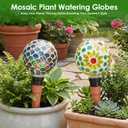 Plant Watering Globes Mosaic Self Watering Spikes 2 Pack for Indoor Outdoor Plants Automatic Plant Waterer Plant Watering Devices for Vacations Pot