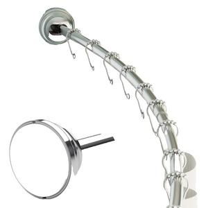 Comfort Bay Permanent Curved Shower Rod~ Chrome~ Adjusts 40-64"