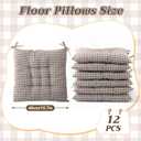 12 Pcs Bulk Floor Pillows Cushion for Kids Classroom,Plaid Color,Square