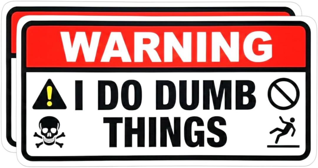 3 x (2 PCS) Warning I Do Dumb Things Sticker 5 inch, Funny Sayings Sarcasm Quotes Humorous Waterproof Vinyl Decals for Laptop, Car