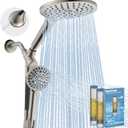 Dual Filtered Rain Shower Head Combo, High Pressure Handheld Shower Head with Adjustable Bar - Rainfall Shower Head And Showerhead with Filter for Hard Water - Removes Chlorine(Brushed Nickel)