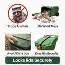 Trash Can Lock Strap (Bin Not Included) The ONLY One with The Handle! Keep Hands Clean. No Drilling - No Tools. Trash Can Lid Lock Security