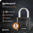 Outdoor Combination Lock Heavy Duty, Large, Weatherproof Padlock with Code for Gates, Fences, Sheds, Lockers, Cabinets, Storage Units 1-Pack, Black