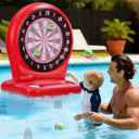 Inflatable Dart Toss Pool Toy Set, Giant Pool Game for Kids Ages 812, Teens & Adults, Floating Dart Board Water Toy with 4 Balls, Fun Summer Pool Party, Indoor/Outdoor Play