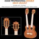 Kmise Double Neck Electric Tenor Ukulele, 4 & 8 String, Mahogany, Professional, Unique Professional Made Dual Neck Headstock with Gig Bag (Double Neck)