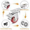 3 Inch Industrial Heavy Duty Swivel Caster Wheels with Brake,Set of 4 Safety Locking Casters,Load 1600lbs,Premium Polyurethane Wheels for Table,Trailer,Saw Table,Stage Toolbox,Bed,Corn Board
