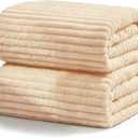 Extra Large Bath Towels (80"x40"),Oversized Bath Towels for Adults Luxury Bath Towels Super Soft Highly Absorbent Microfibers Quick Dry Bath Sheets Large for Bathroom (Beige, 2Piece)