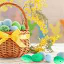 128 Pcs Foam Easter Egg Decoration 2.5-3cm DIY Fake Eggs Artificial Foam Bird Eggs Garden Bird Nest Decor Easter Party Decorations Home Decor (Blue and Green)