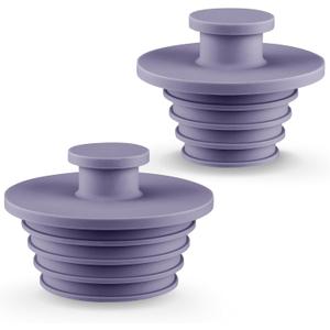 Aluvor Bathtub Stopper 2pcs Sink Stopper Tub Plug Bathroom Shower Drain Plug Silicone Bathtub Drain Plug Tub Drain Stopper Washbasin (Large+Small, Purple)