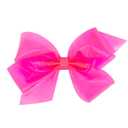 Wee Ones Girls' WeeSplash Vibrant Colored Vinyl Swim Hair Bow on a WeeStay Clip, Medium, Hot Pink