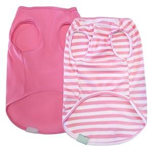 ZhuPolly Dog Shirts for Small Dogs Girl 2 Pack Stretchy Lightweight Spring Calm Puppy Clothes Breathable Tshirts for Medium Dogs Pink Size XL for Easter