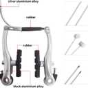 Gashwer Complete Bike Brakes Set, Universal Bike Front and Rear MTB Brake, Inner and Outer Callipers Cables Lever Kit with Multi-Tool Wrenches Silver