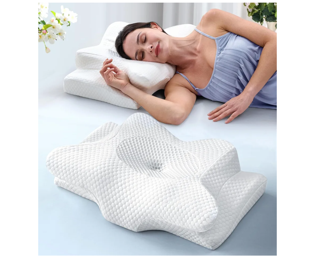 Emircey Clinical-Level Relief Cervical Neck Pillow for Sleeping, Orthopedic Contour Memory Foam Pillow for Side Sleepers, Cooling Reading Pillow for Neck Relief, Ergonomic for Back Stomach Sleepers