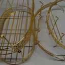 Electroplated Gold Coffee Cup Holder with 6 Hooks and Wire Storage Basket Wrought Iron Mug Stand Organizer for Kitchen Countertop Home and Party Use 13X11.5X8 Inches