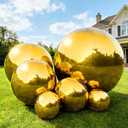 Inflatable Mirror Ball Set, 6PCS Gold | Reusable, Reflective Disco Ball Spheres, With Pump, For Party Decor, Events, Pool, Wedding, Photo Props