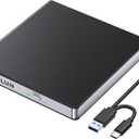 External CD DVD Drive for Laptop USB 3.0 USB C CD Burner External DVD Drive Portable CD ROM Burner Reader Writer Drive External DVD Player for Laptop Desktop PC Windows 11/10/8/7 MacBook Mac OS Linux
