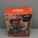 Kids Play Kitchen Toys, Kids BBQ Grill Playset with Smoke Sound Light, 2-Layer Barbecue Toy with Wheel, Outdoor Play Grill Toys for Toddlers 3-5, Play Food Toys Cooking Set, Birthday Gift for Boy Girl (Black and Red)