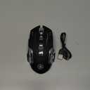 MELOGAGA Wireless Gaming Mouse Bluetooth Mouse RGB Rechargeable 2.4G USB Cordless Computer Mice with 7 Color Backlit, 6 Buttons & Silent Click for Laptop, iPad, Mac OS, PC, Windows -Black