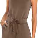 ANRABESS Romper for Women Short Jumpsuit Summer Casual Dressy Sleeveless Outfits Beach Vacation 2025 Trendy One Piece Clothes M Brown