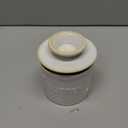 LE TAUCI Butter Crock, Butter Dish with Lid, Butter Container for Counter with Water Line, Embossed French Butter Keeper for Spreadable Butter, Suit For Housewarming - Set of 1, Arctic White, Bee