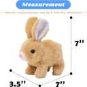 HOTKSOFT Easter Bunny Toy, Rabbit Interactive Hopping Electronic Pet Plush Bunny Toy with Sounds and Movements Animated Walking Wiggle Ears Twitch Nose (Brown+White)