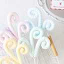 4 x 5pcs Set Macaron Color Christmas Decorations Picks, Pastel Woolen Candy Cane Christmas Tree Curly Picks, Christmas Tree Topper Decorations Home Vase Holiday Party Ornaments