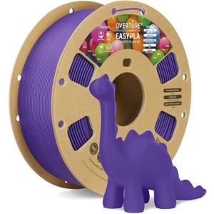 OVERTURE Easy PLA 1.75mm, Easy to Print Filament, 1kg Purple | Designed for Beginners Low Warp & Great Bed Adhesion, 1kg (2.2lbs) Cardboard Spool, Fits Most FDM Printers (Purple)