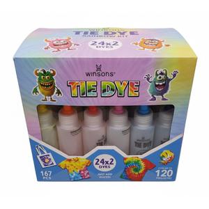 24 Colors Tie Dye Kit, Tie Dye Set for Kids, PreFilled Bottles, Non Toxic Permanent Fabric Dye Art Set, Easy DIY Fabric Art  Create Fun (24 Colors)