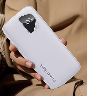 2026 1-Pack 12800mAh Portable Charger with Built in Cables, Travel Essential Battery Pack, 4 Outputs 2 Inputs Slim Power Bank with Cord Wires for iPhone 17/16/15/14, Samsung Galaxy S23/22, Pixel etc