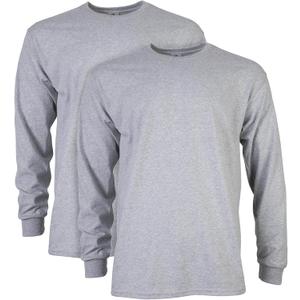 Gildan Adult Ultra Cotton Long Sleeve T-Shirt, Style G2400, Multipack (X-Large)