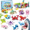 ZIYOSTAR 12 Packs 12-in-1 Fun Marine Animals, Including Various Shapes Such as Sharks, Crabs, Octopuses, Turtles Birthday Party Favors for KidsIdeas for Boys and Girls Ages 6-12