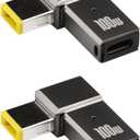 Flylin 2Pcs USB C to Slim Tip Adapter, 100W 5A Laptop Charging Cable Adapter with USB C Female Input to Slim Tip Rectangle, Zinc Alloy PD Charge Converter for Lenovo Laptops